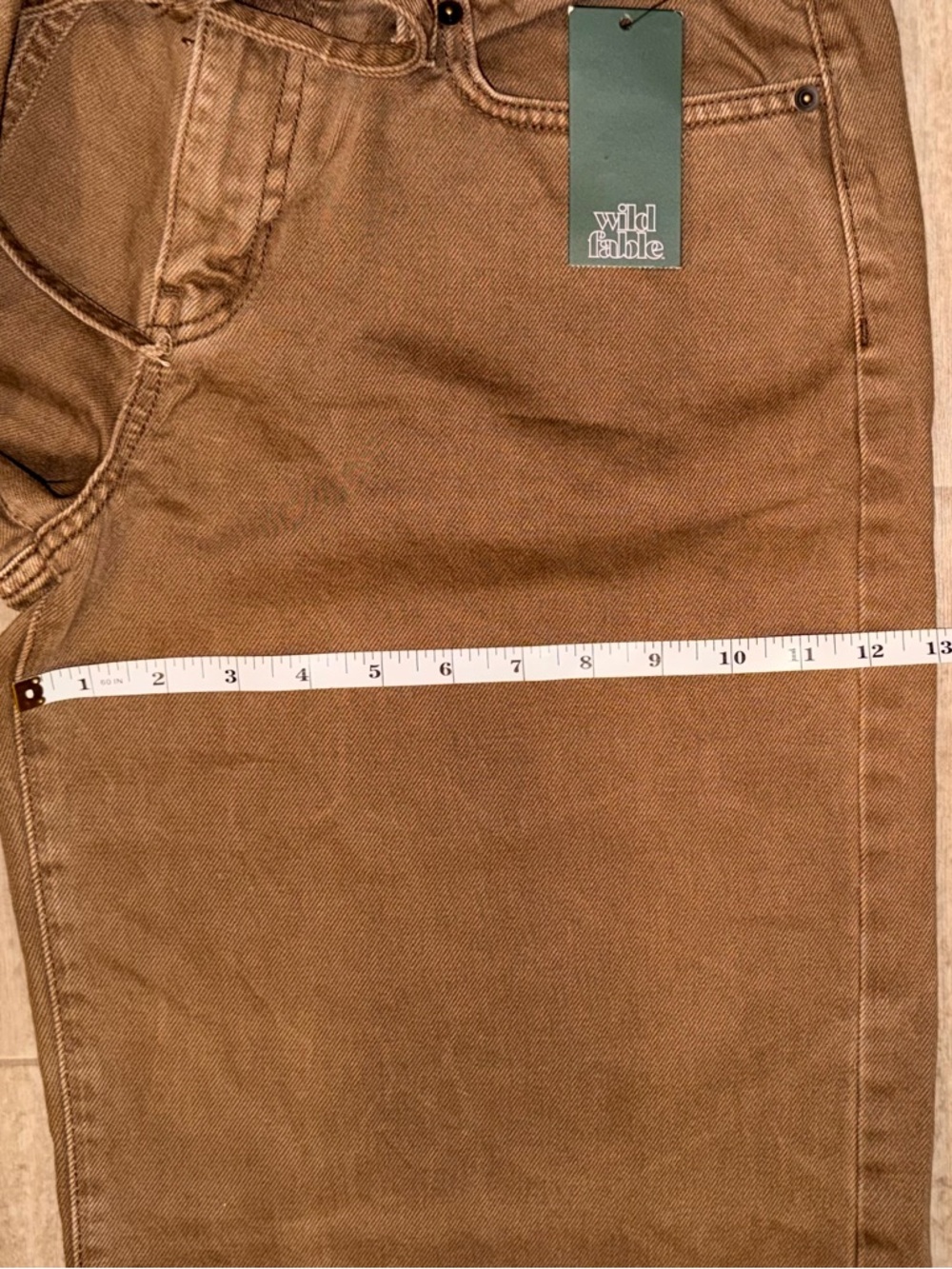 NWT WILD FABLE Brown Wide-Leg Tie-Waist Women’s Rigid Denim Low Rise Size 6/R - Picture 10 of 14